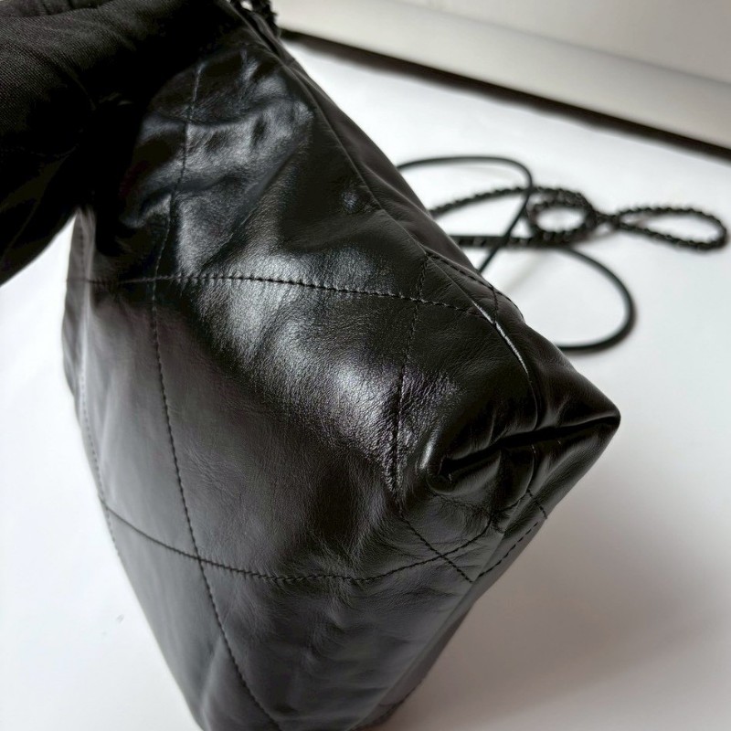 Chanel so black 黑皮黑鍊帶 mini 22包-6