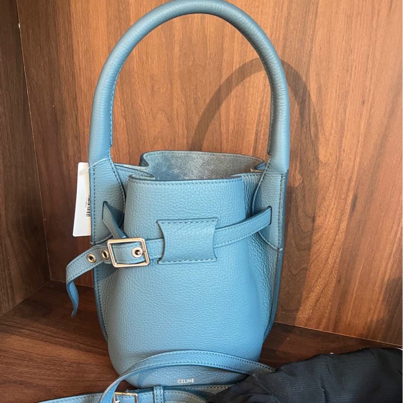 celine藍色 bigbag mini水桶單肩包,牛皮,尺寸:15*15*20-5