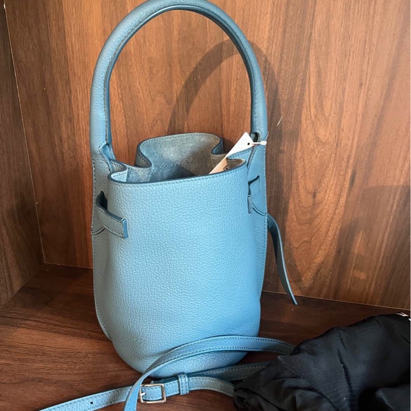 celine藍色 bigbag mini水桶單肩包,牛皮,尺寸:15*15*20-6