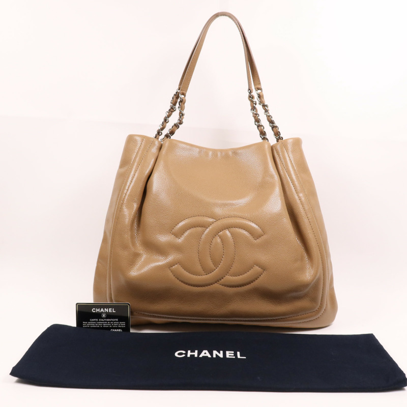 CHANEL 牛皮皮革Timeless Pleated Chain Tote銀扣肩背袋-8