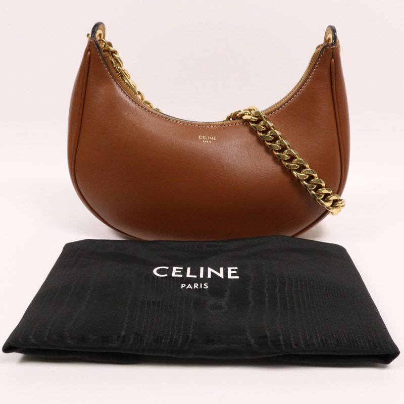 CELINE 牛皮皮革Medium Ava Chain金扣鏈帶肩背袋-9