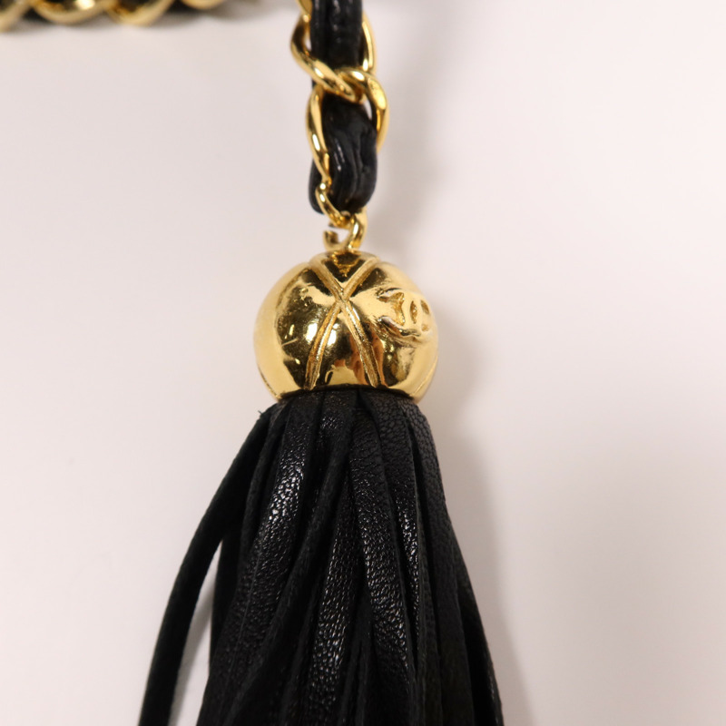 CHANEL 羊皮皮革Chain Shoulder金扣鏈帶肩背袋-15