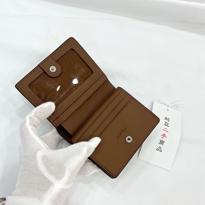 莉亞精品♡Coach 對開短夾 香蕉 二手-11