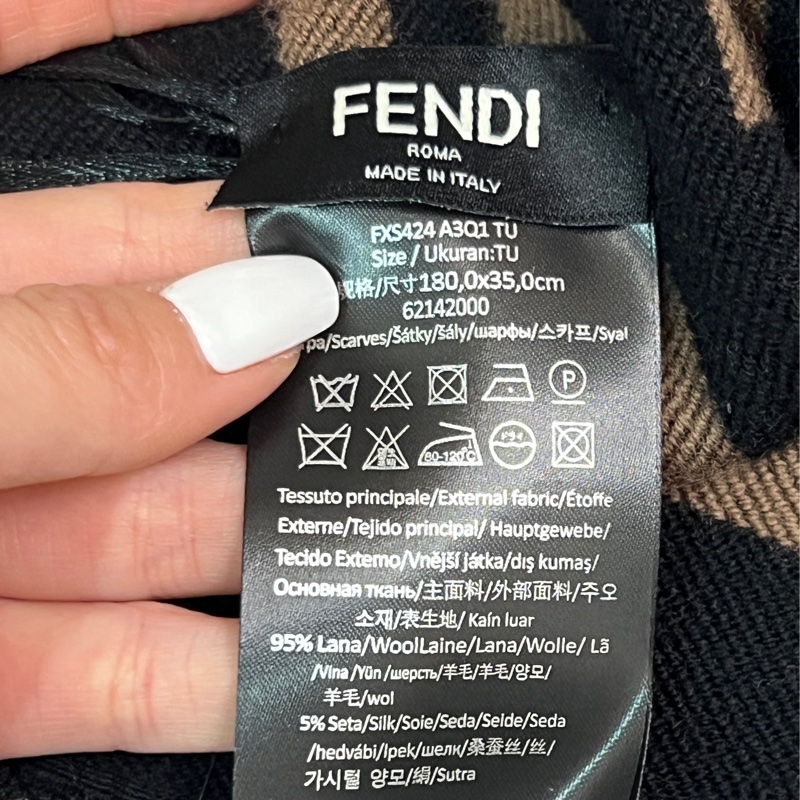 Fendi棕色羊毛圍巾-7