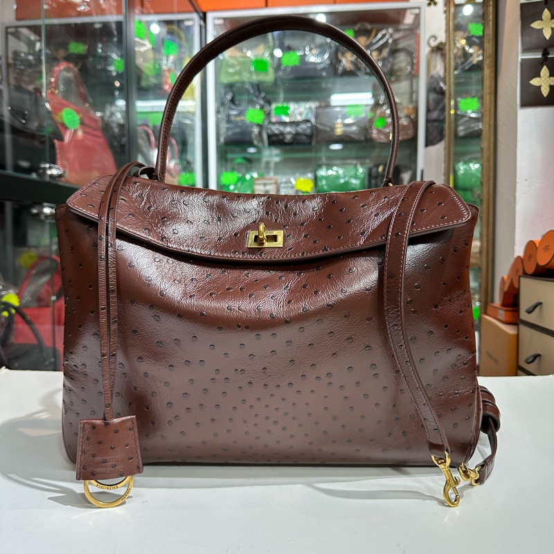 Balenciaga RODEO HANDBAG MEDIUM 中號 壓駝鳥紋-0