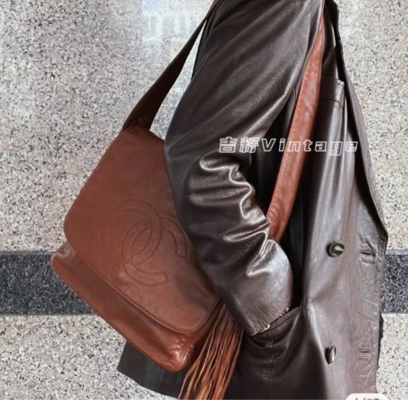 chanel 香奈兒 vintage 玳瑁 焦糖色 斜背包 肩背包 側背包 手提包-3