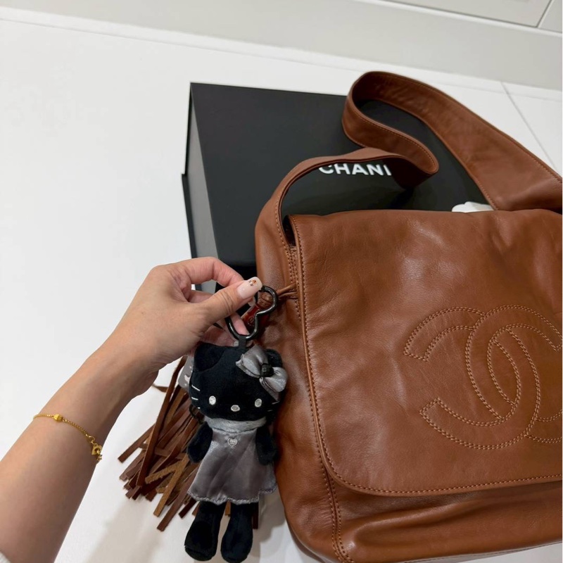 chanel 香奈兒 vintage 玳瑁 焦糖色 斜背包 肩背包 側背包 手提包-5