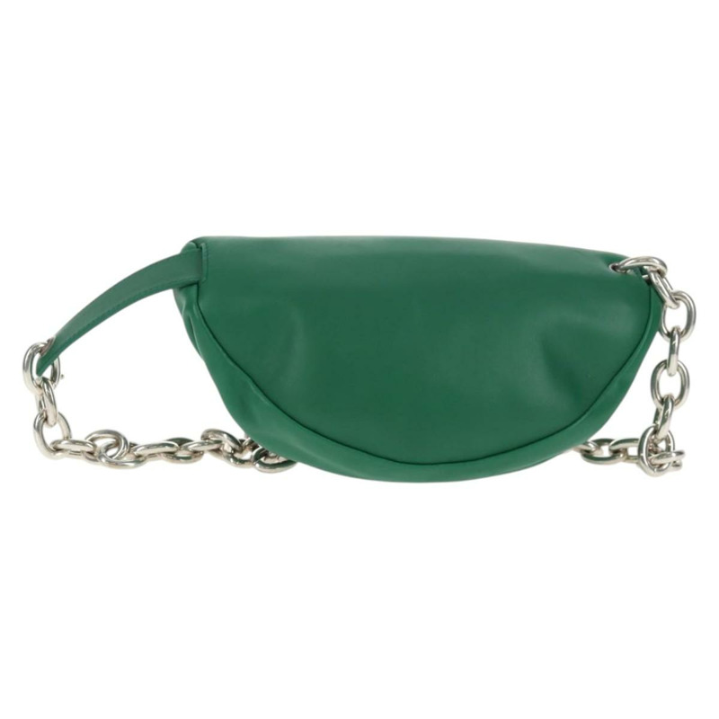 【日本直送】BOTTEGA VENETA 鏈條手拿包 皮革 綠銀 正品 143261M-1