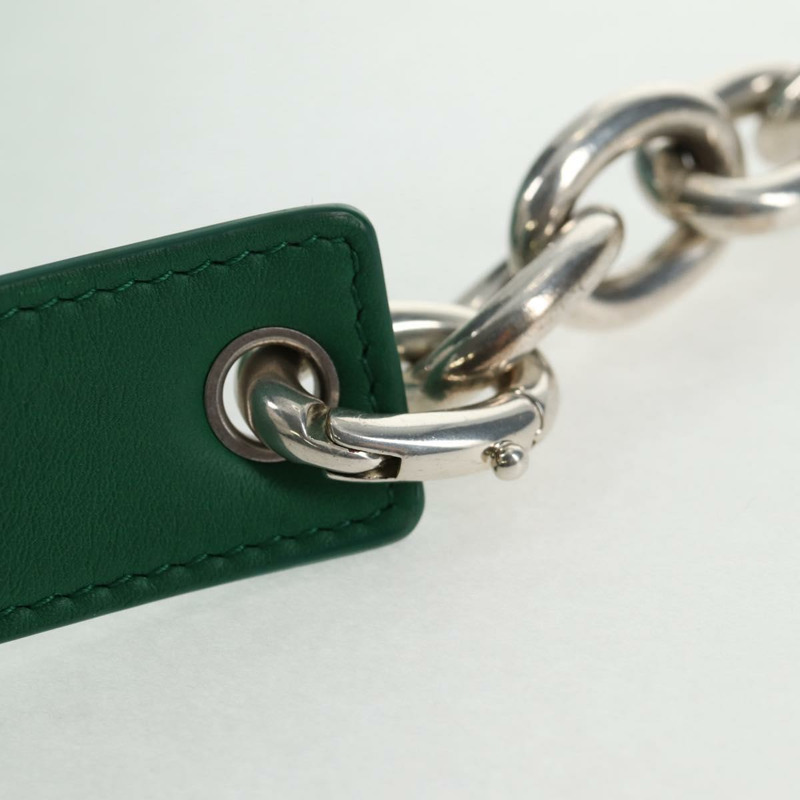 【日本直送】BOTTEGA VENETA 鏈條手拿包 皮革 綠銀 正品 143261M-8