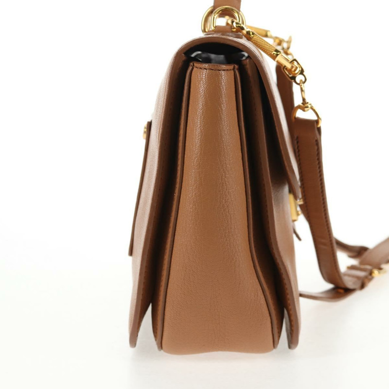 【日本直送】Miu Miu 手提包 皮革 2way 棕色 金色 正品 135322V-5