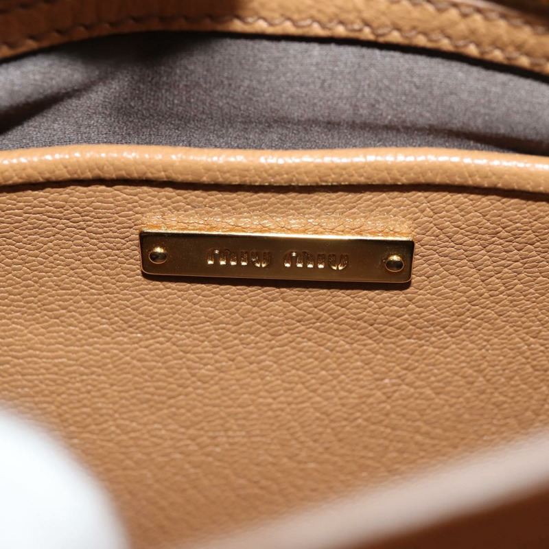 【日本直送】Miu Miu 手提包 皮革 2way 棕色 金色 正品 135322V-27