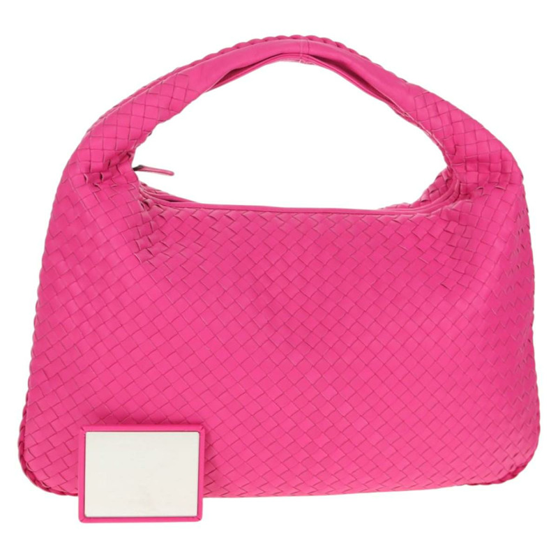 【日本直送】BOTTEGA VENETA INTRECCIATO Hobo 肩背包 皮革 粉紅色 銀色 正品 143824V-0