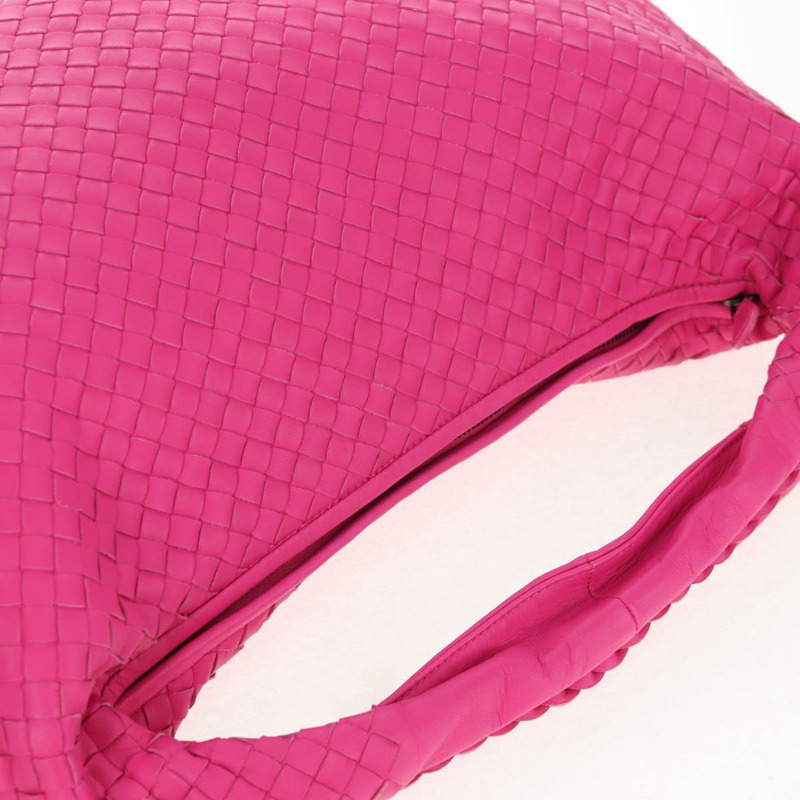 【日本直送】BOTTEGA VENETA INTRECCIATO Hobo 肩背包 皮革 粉紅色 銀色 正品 143824V-5
