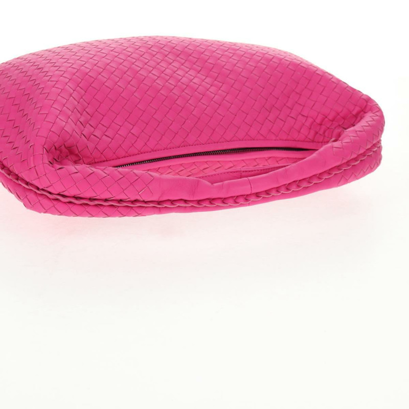 【日本直送】BOTTEGA VENETA INTRECCIATO Hobo 肩背包 皮革 粉紅色 銀色 正品 143824V-6