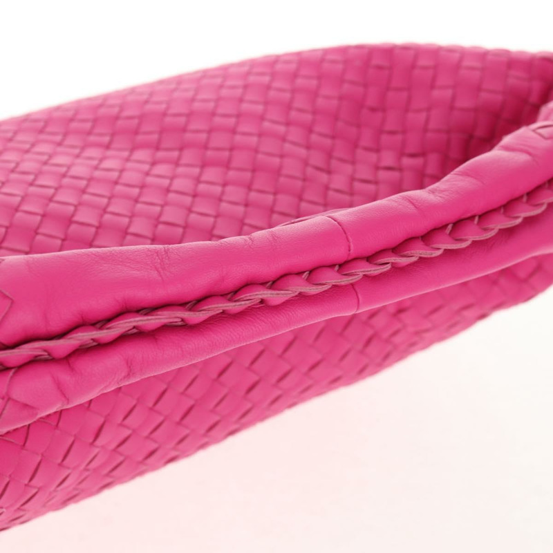 【日本直送】BOTTEGA VENETA INTRECCIATO Hobo 肩背包 皮革 粉紅色 銀色 正品 143824V-7