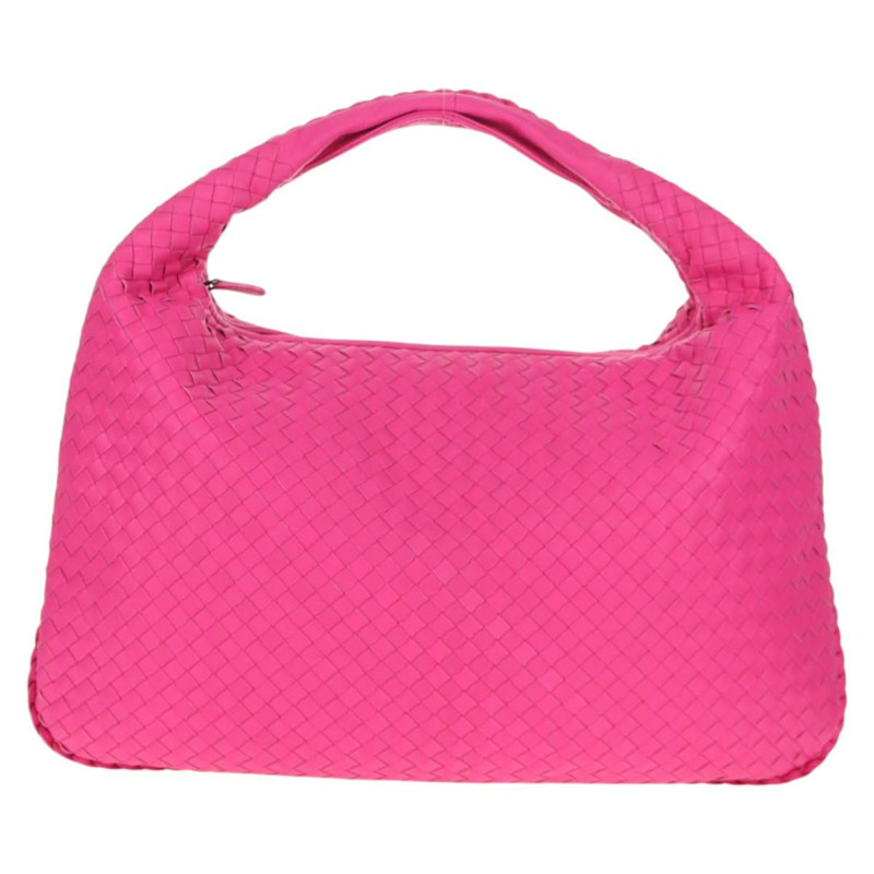 【日本直送】BOTTEGA VENETA INTRECCIATO Hobo 肩背包 皮革 粉紅色 銀色 正品 143824V-12
