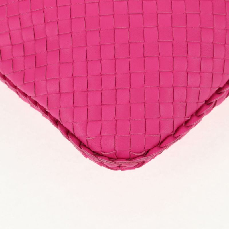 【日本直送】BOTTEGA VENETA INTRECCIATO Hobo 肩背包 皮革 粉紅色 銀色 正品 143824V-14