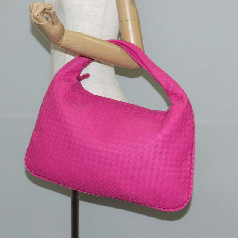 【日本直送】BOTTEGA VENETA INTRECCIATO Hobo 肩背包 皮革 粉紅色 銀色 正品 143824V-25