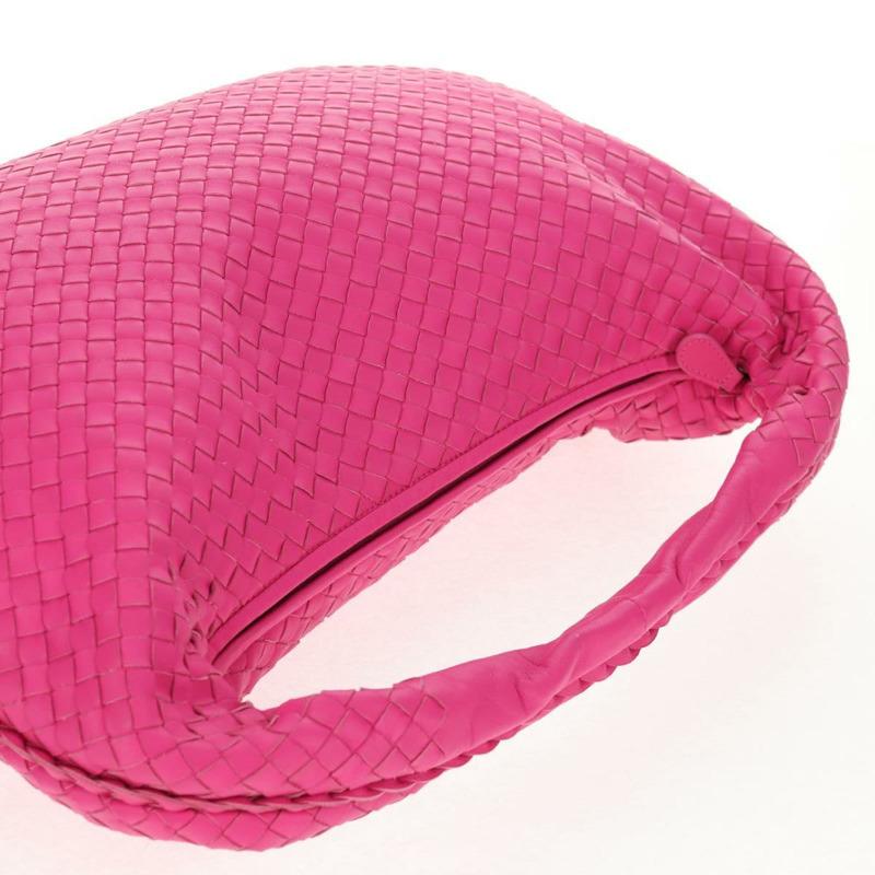 【日本直送】BOTTEGA VENETA INTRECCIATO Hobo 肩背包 皮革 粉紅色 銀色 正品 143823V-5