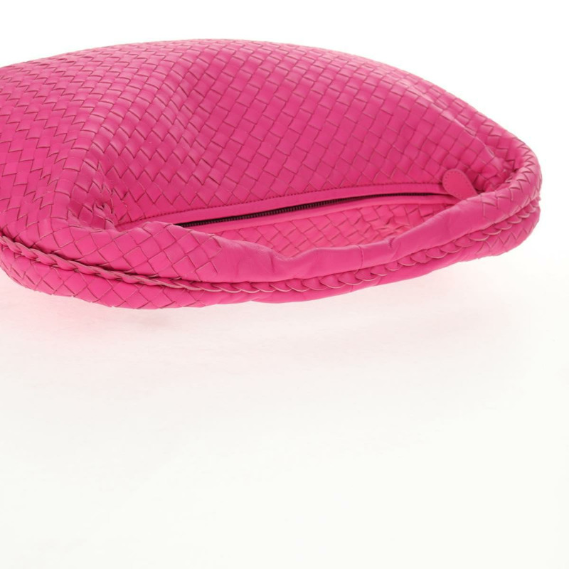 【日本直送】BOTTEGA VENETA INTRECCIATO Hobo 肩背包 皮革 粉紅色 銀色 正品 143823V-6