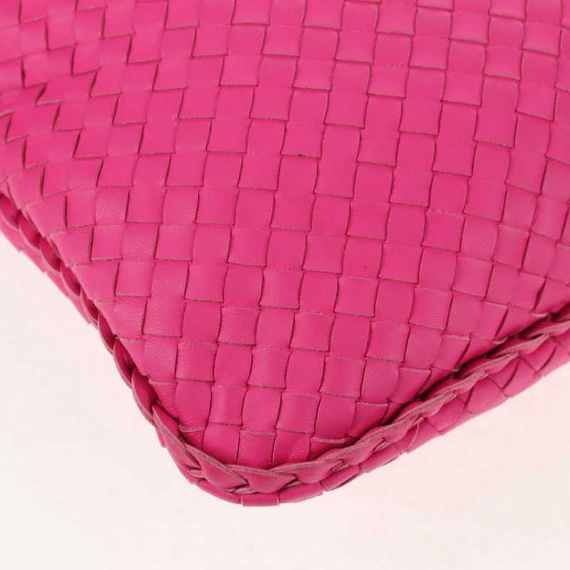 【日本直送】BOTTEGA VENETA INTRECCIATO Hobo 肩背包 皮革 粉紅色 銀色 正品 143823V-8