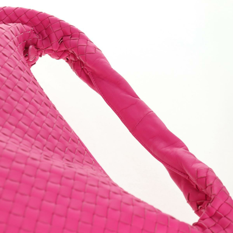 【日本直送】BOTTEGA VENETA INTRECCIATO Hobo 肩背包 皮革 粉紅色 銀色 正品 143823V-13