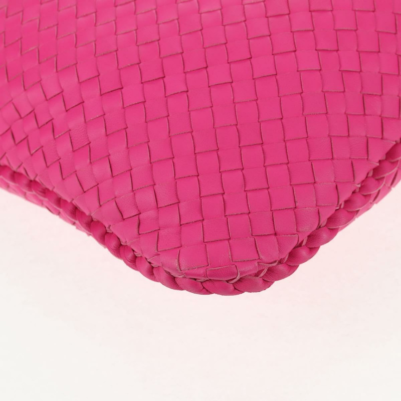【日本直送】BOTTEGA VENETA INTRECCIATO Hobo 肩背包 皮革 粉紅色 銀色 正品 143823V-15