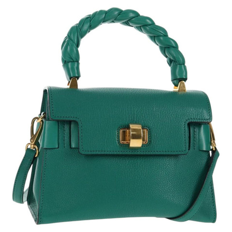 Miu Miu Matelasse 手提包 皮革 2way 綠金 Authentic 143983M