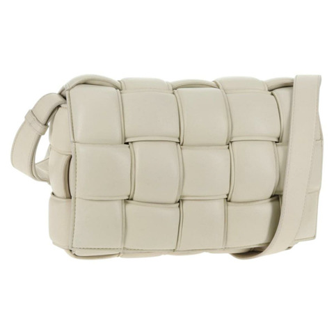 BOTTEGA VENETA MAXI INTRECCIATO Cassette 單肩包 皮革 白色 正品 143340M