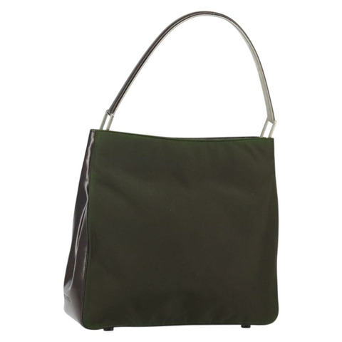 PRADA 單肩包 尼龍皮革 卡其色 正品 143346
