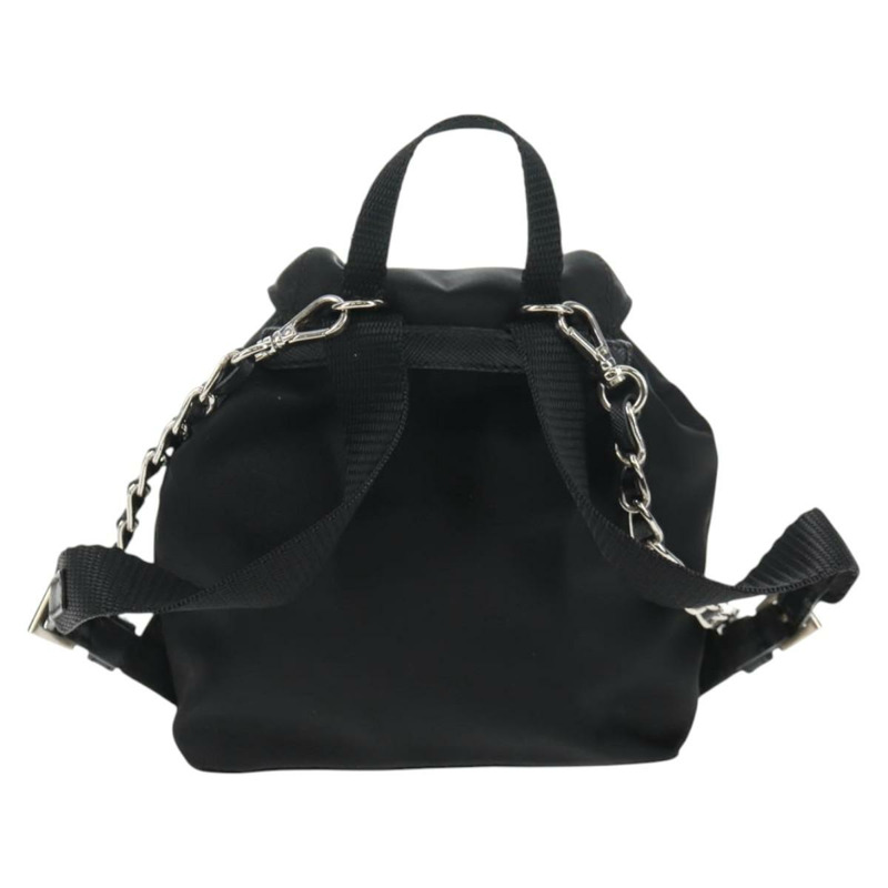 【日本直送】PRADA 鏈條單肩包 尼龍 黑色 銀色 正品 128179M-1