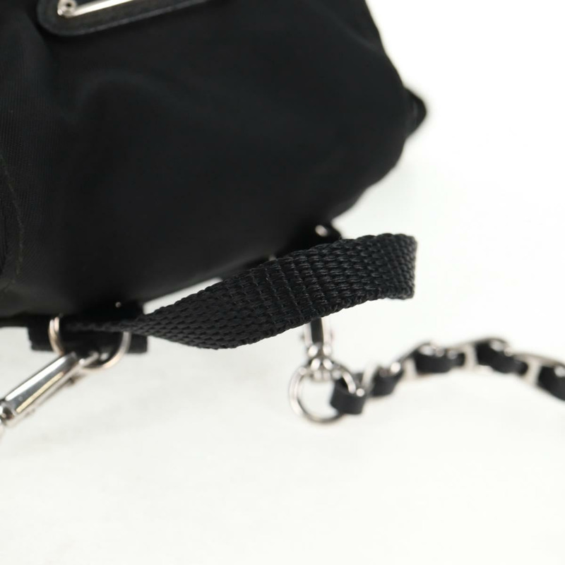 【日本直送】PRADA 鏈條單肩包 尼龍 黑色 銀色 正品 128179M-6