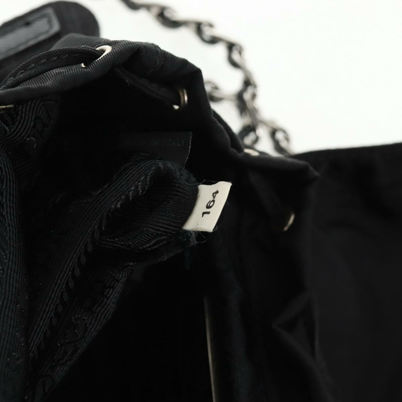 【日本直送】PRADA 鏈條單肩包 尼龍 黑色 銀色 正品 128179M-10