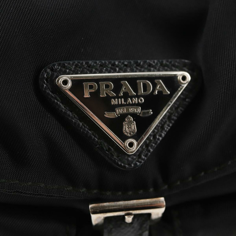 【日本直送】PRADA 鏈條單肩包 尼龍 黑色 銀色 正品 128179M-22