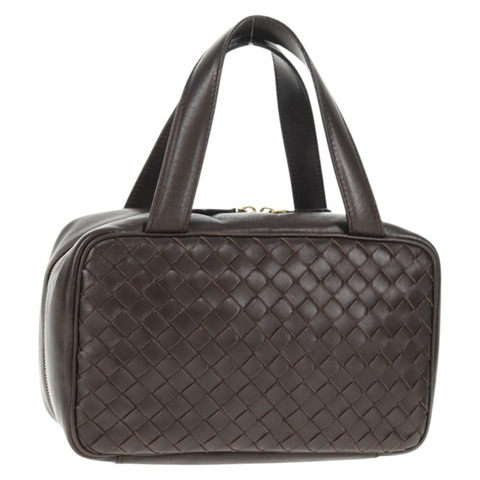 BOTTEGA VENETA INTRECCIATO 手袋 皮革 深棕色 金色 正品 144444V
