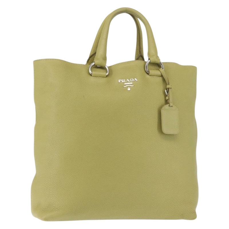 【日本直送】PRADA 手提包 皮革 綠金色 正品 bs29596-0