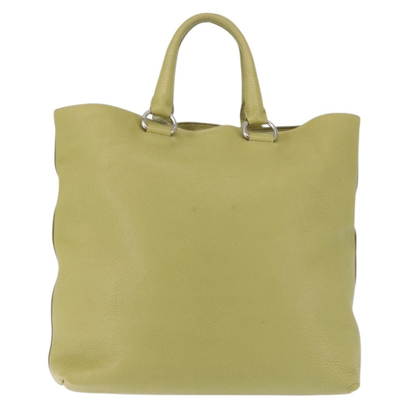 【日本直送】PRADA 手提包 皮革 綠金色 正品 bs29596-1