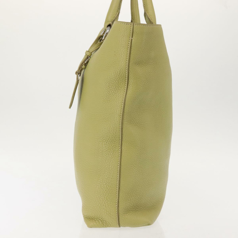 【日本直送】PRADA 手提包 皮革 綠金色 正品 bs29596-3