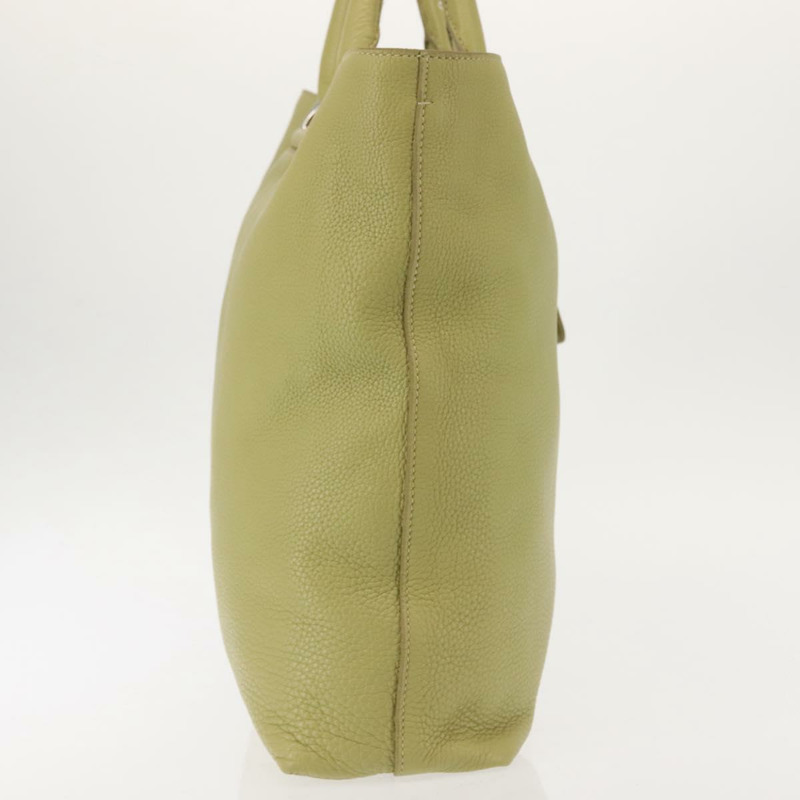 【日本直送】PRADA 手提包 皮革 綠金色 正品 bs29596-4