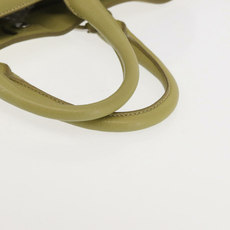 【日本直送】PRADA 手提包 皮革 綠金色 正品 bs29596-7