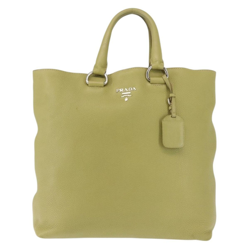 【日本直送】PRADA 手提包 皮革 綠金色 正品 bs29596-12