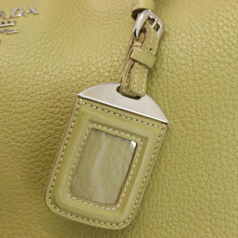 【日本直送】PRADA 手提包 皮革 綠金色 正品 bs29596-17