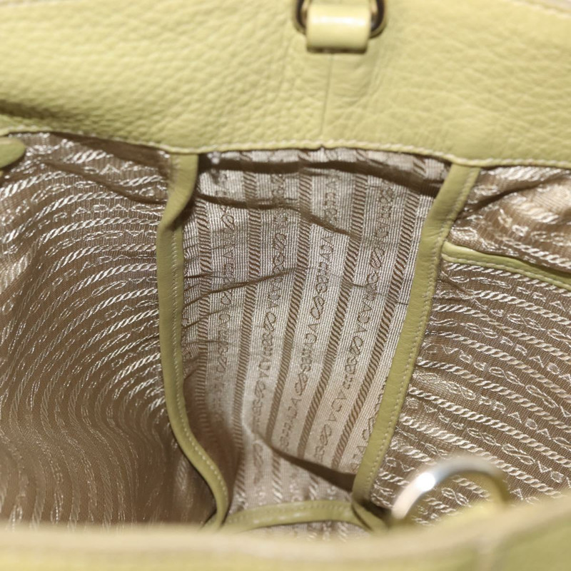 【日本直送】PRADA 手提包 皮革 綠金色 正品 bs29596-19