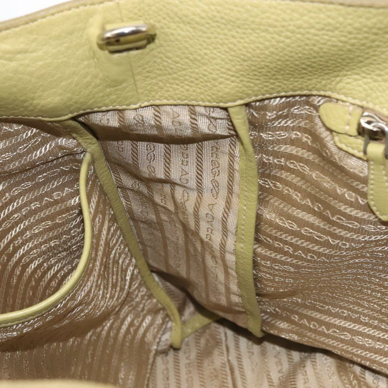 【日本直送】PRADA 手提包 皮革 綠金色 正品 bs29596-20