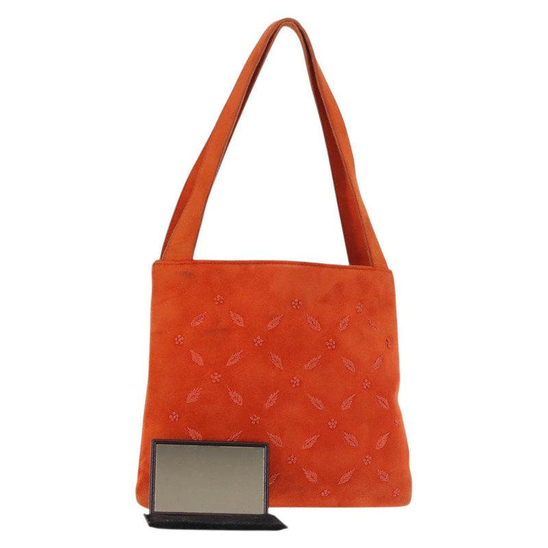 【日本直送】BOTTEGA VENETA 手提包 絨面革 橙色 銀色 正品 BA6156-0
