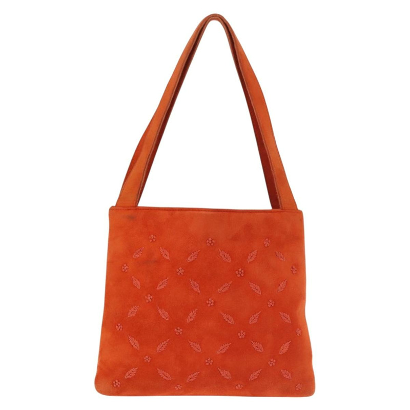 【日本直送】BOTTEGA VENETA 手提包 絨面革 橙色 銀色 正品 BA6156-12