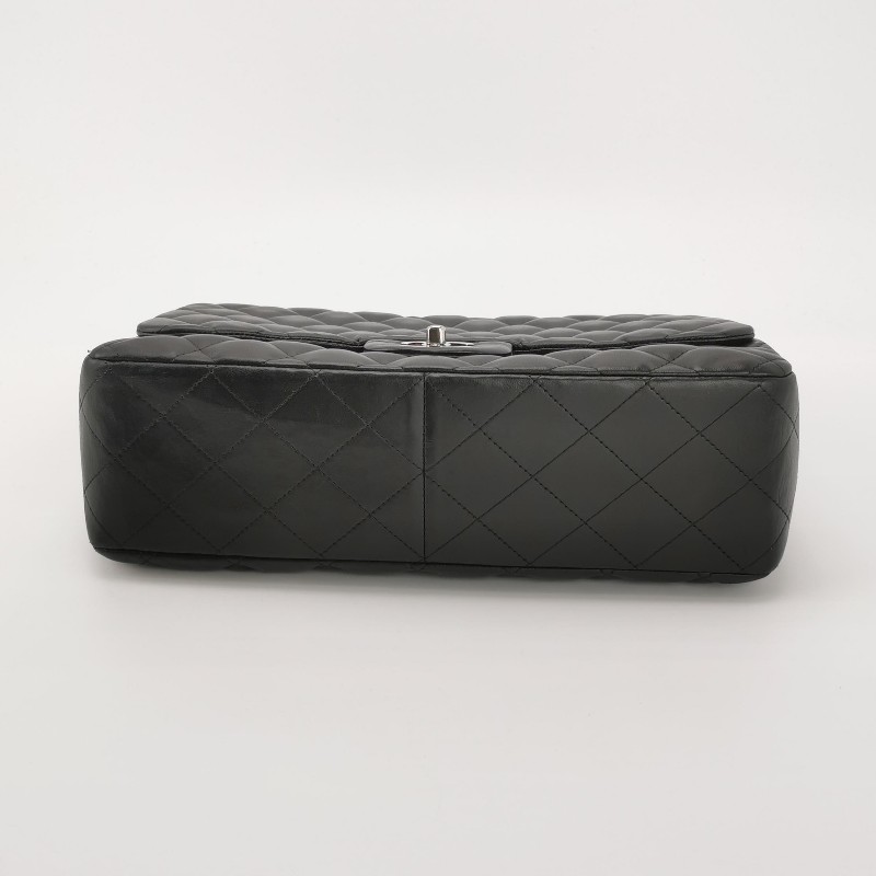 CHANEL Classic Flap CF 經典款 大號 羊皮 菱格紋 黑色 肩背包 30cm-5