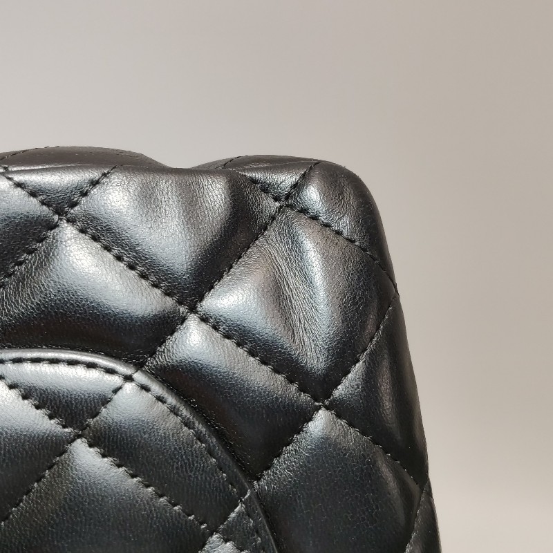 CHANEL Classic Flap CF 經典款 大號 羊皮 菱格紋 黑色 肩背包 30cm-14