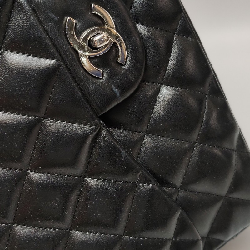 CHANEL Classic Flap CF 經典款 大號 羊皮 菱格紋 黑色 肩背包 30cm-16