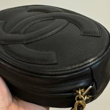 chanel vintage 黑金 斜背包 帶鍊包 蛋形包 流蘇包 肩背包 側背包 手提包-21